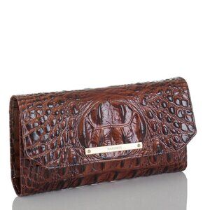 Brahmin Melbourne Pecan Croc-Embossed Leather Wallet